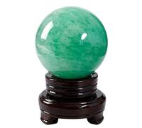 DSZUJTYROP Crystal Decor Green Fluorite Ball with Stand Polished Divination Decorative Sphere Stone Photography Quartz,12cm/4.7in