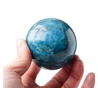 DSZUJTYROP Crystal Rough Blue Phosphor Gray Gemstone Sphere Polished Divination Ball Decorative with Stand for Feng Shui Home,50mm