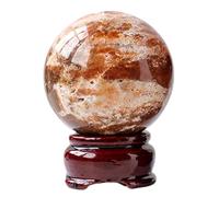 DSZUJTYROP Crystal Sunstone Red Jasper Symbiotic Ball Decorations Gemstones Sphere for Balancing Divination