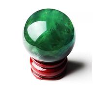 DSZUJTYROP Decorative Green Fluorite Crystal Ball Figurines Rock Sphere Home Office Fengshui Decor Gift Orb with Stand,12cm