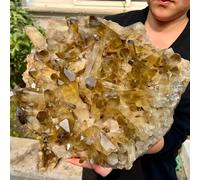 DSZUJTYROP Decorative Ornaments Citrine Cluster Quartz Crystal (Size : 250-300g)