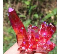 DSZUJTYROP Decorative Ornaments Light Colorful Aura Quartz Crystal Bismuth Silicon Cluster Rainbow (Size : 350-400g)