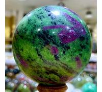 DSZUJTYROP Decorative Ornaments Red Crystal Ball in Zoisite Decoration Gift (Size : 750-800g)