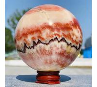 DSZUJTYROP Decorative Ornaments Rhodochrosite Pork Stone Sphere Quartz Crystal Ball (Size : 90-95mm)