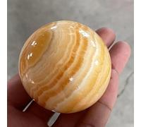 DSZUJTYROP Decorative Ornaments Yellow Calcite Orange Quartz Sphere Crystal Ball (Size : 1500-1600g)