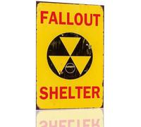 DSZUJTYROP Fallout Shelter Vintage Metal Tin Sign Retro Plaque Garage Man Cave Game Room Wall Decor Atomic Era Style 8 X 12 in