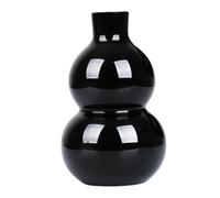 DSZUJTYROP Feng Shui Obsidian Gourd Statue Ornaments Black Scrying Round Chinese Wealth Figurine Desktop Collectible Decoration,18cm