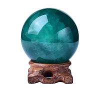 DSZUJTYROP Fluorite Crystal Ball Green Quartz Gemstone Sphere Decorative Stone for Feng Shui Divination Home Decor,13cm