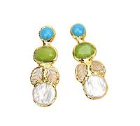 DSZUJTYROP Freshwater Cultured White Coin Pearl Shell Leaf Green Jade Stud Earrings For Lady Jewelry Gifts