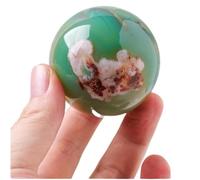 DSZUJTYROP Green Cherry Agate Crystal Ball Raw Stone Polished Feng Shui Home Decoration Crafts Ornaments,45~50mm