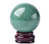 DSZUJTYROP Green Crystal Ball with Stand Gemstones Sphere Sculpture Figurine Ornament for Feng Shui Decorative Divination,2" Dia
