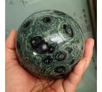 DSZUJTYROP Green Peacock Stone Crystal Ball Beautiful Home Decorative Balls Desk Ornaments (Size : 95-100mm)