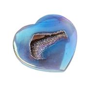 DSZUJTYROP Heart Agate Geode Crystal Titanium Coated Quartz Stone Collection Crystals Home Office Decor,1Pcs