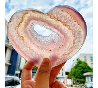 DSZUJTYROP Heart Love Stone Agate Geod, Polished Purple,Crystal Geode Druzy for Home Decor,Collection,Birthday Gifts,100~200g