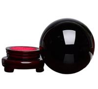 DSZUJTYROP Home Decor Fengshui Obsidian Crystal Sphere Black Ball with Stand Divnation for Decorative,Gifts,20cm/7.9in
