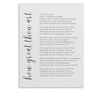 DSZUJTYROP How Great Thou Art Worship Hymn Poster Modern Wall-Art for Living Room Decor(Framed,12x18inch(30x45cm))