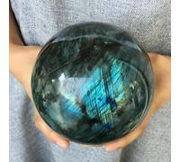 DSZUJTYROP Labradorite Crystal Orb Gemstone Sphere Ball Ornaments (Size : 1300-1400g)