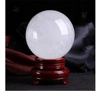 DSZUJTYROP Large White Calcite Crystal Ball with Stand, Teller Mystical Quartz Sphere, Home Decoration Fengshui Balls Photography Props,18cm/7.1in