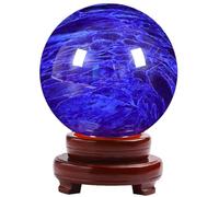 DSZUJTYROP Melting Blue Crystal Quartz Ball Divination Sphere Sculpture Figurine Feng Shui Gemstone Home Desk Decor Decorative Collection,22cm/8.7in