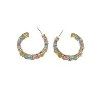 DSZUJTYROP Mix Color Crystal Earrings Cubic Zirconia Silver Plated Earrings Cute Party Gifts Jewelry