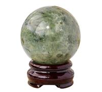 DSZUJTYROP Prehnite Crystal Ball Decorative Sphere, Geode Gemstone,Quartz Ornaments for & Feng Shui Office Decor,50~55mm