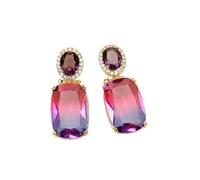 DSZUJTYROP Purple Crystal Earrings Women Daily wear Jewelry