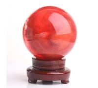 DSZUJTYROP Quartz Crystal Ball Red Sphere Smelting Stone Home Decoration Melting Gemstone for +Base,15cm/5.9in