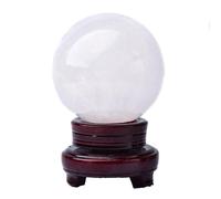DSZUJTYROP Quartz Crystal White Calcite Sphere Gemstone Ball Sculpture Figurine with Stand,100mm