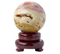 DSZUJTYROP Rainbow Agate Geode Crystal Ball,Polished Quartz Gemstone Balls for Decoration Fengshui,4~4.5cm