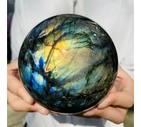 DSZUJTYROP Rainbow Labradorite Sphere Quartz Crystal Ball Gemstone Ornaments (Size : 80-85MM)