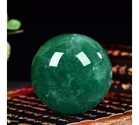 DSZUJTYROP Raw Stone Polished Green Fluorite Crystal Ball Ornaments Living Room Office Relocation,90mm