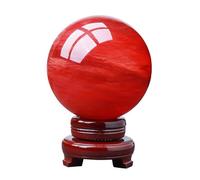 DSZUJTYROP Red Crystal Ball| Smelt Quartz Sphere| Stones Gemstone | Feng Shui Divination Home Decoration Photography,80mm
