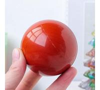 DSZUJTYROP Red Crystal Ball with Wooden Stand Jasper Gemstone Sphere for Fengshui, &,60mm