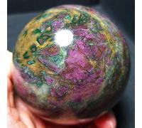DSZUJTYROP Red Green Ruby Sphere Epidote Quartz Crystal Polished Ball Ornaments (Size : 500-600g)