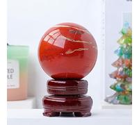 DSZUJTYROP Red Jasper Ball with Stand, Crystal Sphere for Home Fengshui Yoga, Balancing,65mm