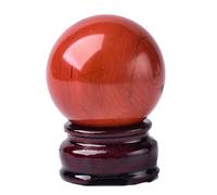 DSZUJTYROP Red Jasper Crystal Ball with Stand, Gemstone Sphere,Quartz Stone Polished Ornaments for Fengshui Divination Home Decoration Photography,70mm