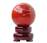 DSZUJTYROP Red Jasper Sphere Crystal Ball Stone Crystals Round for Fengshui Yoga Home Decoration,6.5cm