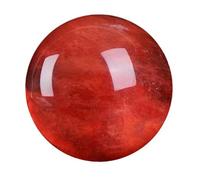 DSZUJTYROP Red Obsidian Ball with Stand, Crystal Ruby Sphere Melting Quartz Gemstone for Feng Shui Divination Home Decoration,Red Ball-5~6cm