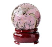 DSZUJTYROP Rhodonite Crystal Sphere Ball, Gemstone,Round Collection Pocket Stone for Scrying,Decoration,6~7cm