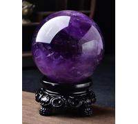 DSZUJTYROP Rough Minerals Quartz Ball Violet Sphere Yellow Amethysts Citrus Crystal Stone Decorative Ornaments,Purple,35mm