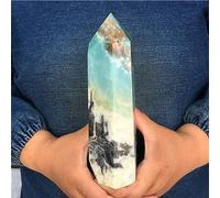 DSZUJTYROP Sky Blue Stone Column Crystal Home Office Decoration Craft Gifts Ornaments (Size : 400-450g)