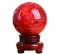 DSZUJTYROP Smelting Stone Red Crystal Ball Craft Sculpture for Feng Shui,Witchcraft,Scrying,Decorative,Quartz Sphere Orb,10cm/3.9in