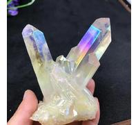 DSZUJTYROP Stone Angel Halo Cluster Quartz Crystal Office Ornaments Potted Ornaments(80-100g)