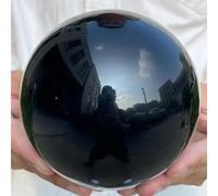 DSZUJTYROP Stone Black Obsidian Sphere Crystal Ball Home Office Table Ornaments (1300-1500g)