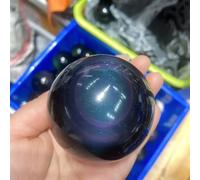 DSZUJTYROP Stone Cats Eye Obsidian Quartz Crystal Sphere Ball Decorations Decoration(60-70mm)