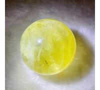 DSZUJTYROP Stone Citrine Crystal Sphere Yellow Ball Raw Block Hole Office degaussing Ornaments (60-65mm)