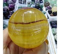 DSZUJTYROP Stone Color Fluorite Ball Hand Polished Crystal Home Office Decoration Craft Gifts(310-400g)