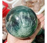 DSZUJTYROP Stone Feather Fluorite Ball Quartz Crystal Home Office(Color:Feather,Size:600-700g)