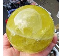 DSZUJTYROP Stone Lemon Yellow Crystal Sphere Quartz Ball Home Decor(350-400g)