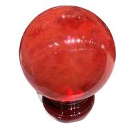 DSZUJTYROP Stone Red Smelting Saving Quartz Crystal Ball Home Office Decoration(145-150mm)